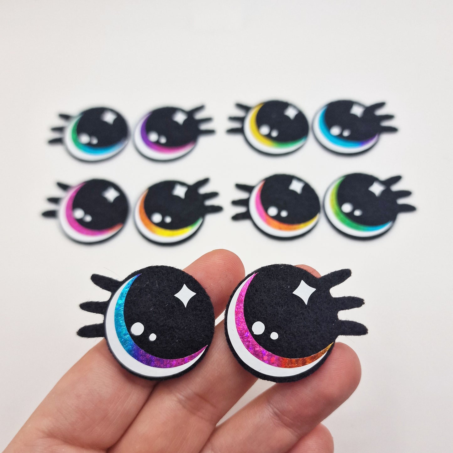 1.75" Rainbow Felt Eyes (3 pairs)