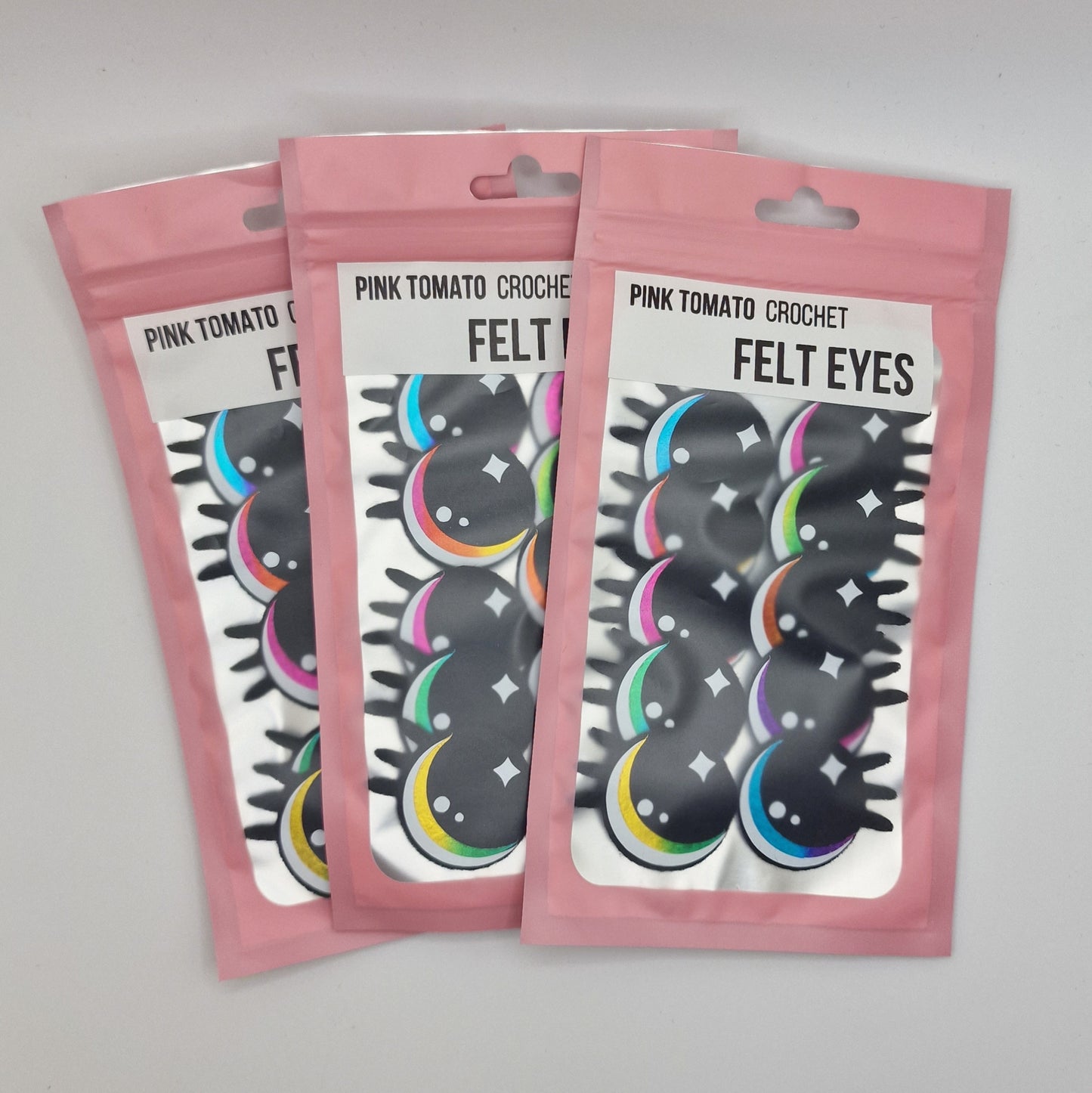 1.75" Rainbow Felt Eyes (3 pairs)