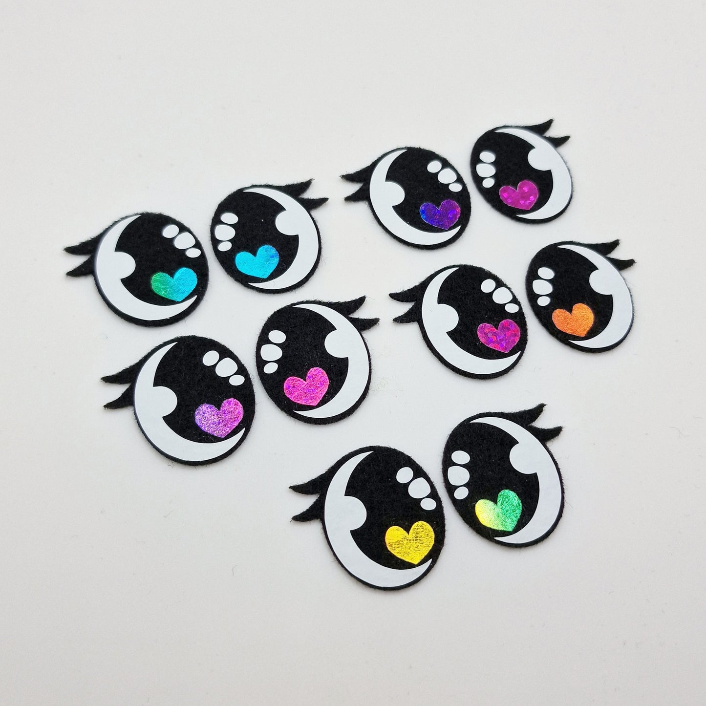 1.2" Rainbow Felt Eyes (5 pairs)