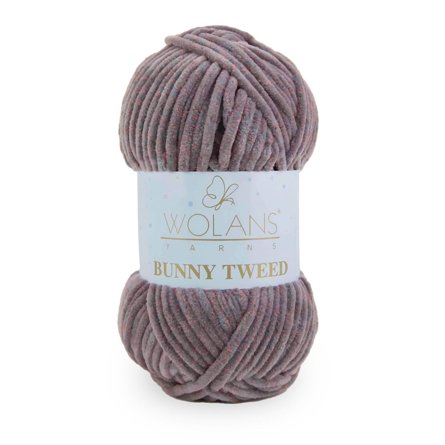 Grey/Pink (14015) - Wolans Yarn Bunny Tweed 100g