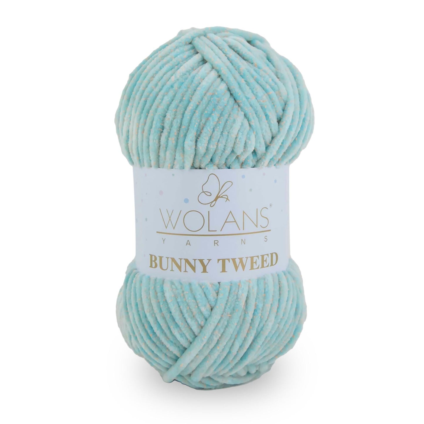 Mint/Orange (14023) - Wolans Yarn Bunny Tweed 100g