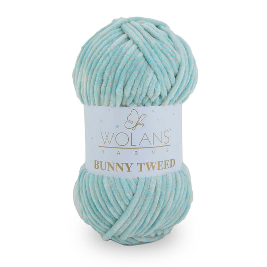 Mint/Orange (14023) - Wolans Yarn Bunny Tweed 100g