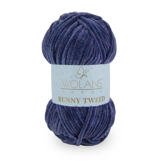 Navy/Orange (14028) - Wolans Yarn Bunny Tweed 100g