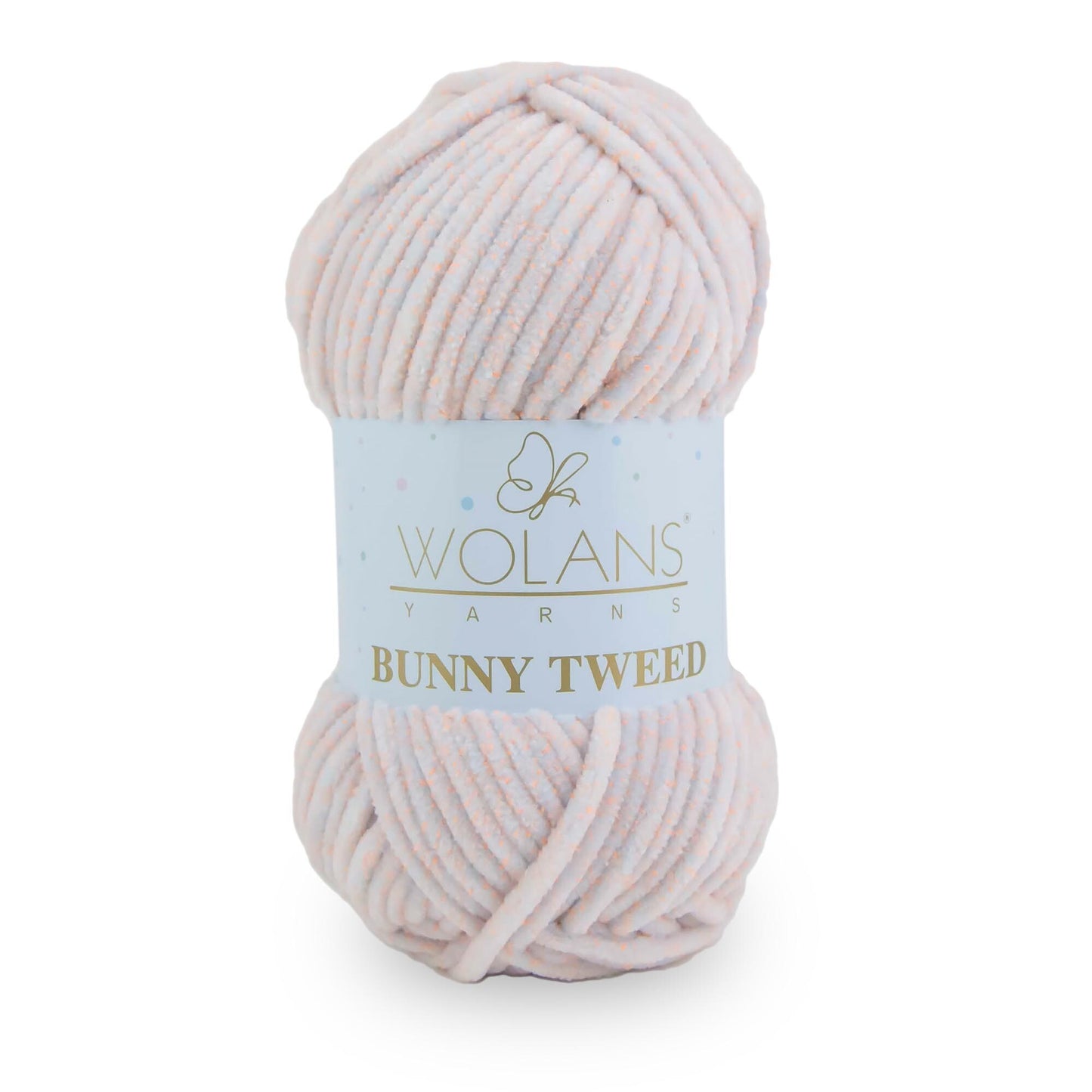 Pale Grey/Orange (14007) - Wolans Yarn Bunny Tweed 100g