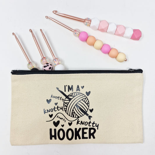 I'm a knotty hooker zipper case