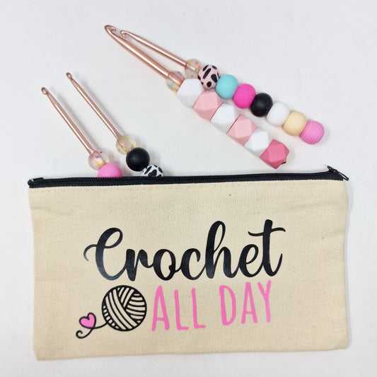 Crochet all day zipper case